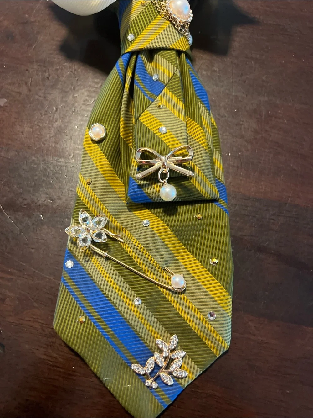 ✨ One-of-a-Kind Upcycled Necktie Necklace & Bow Accessory ✨